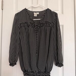 Sophie Max Black and White Geometric Blouse